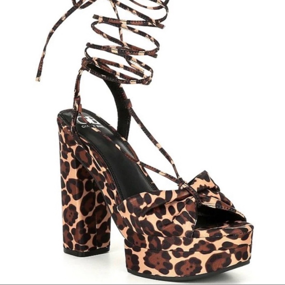 Gianni Bini Leopard Print Platform Heels
